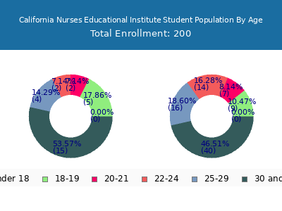California Nurses Educational Institute 2024 Student Population Age Diversity Pie chart