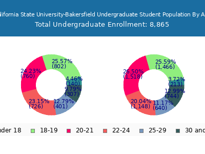 California State University-Bakersfield 2025 Undergraduate Enrollment Age Diversity Pie chart