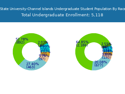 California State University-Channel Islands 2025 Undergraduate Enrollment by Gender and Race chart
