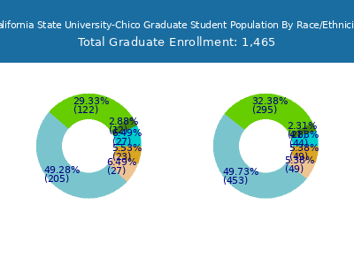 California State University-Chico 2025 Graduate Enrollment by Gender and Race chart