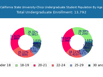 California State University-Chico 2025 Undergraduate Enrollment Age Diversity Pie chart