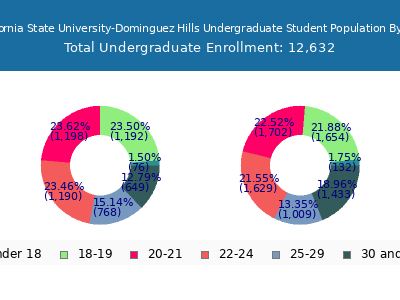 California State University-Dominguez Hills 2025 Undergraduate Enrollment Age Diversity Pie chart