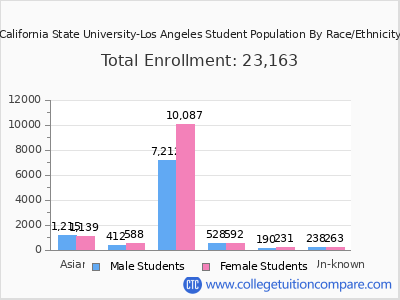 California State University-Los Angeles 2025 Student Population by Gender and Race chart