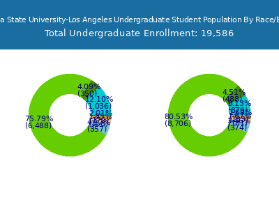 California State University-Los Angeles 2025 Undergraduate Enrollment by Gender and Race chart