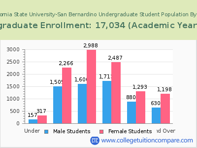 California State University-San Bernardino 2023 Undergraduate Enrollment by Age chart