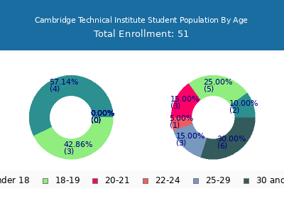 Cambridge Technical Institute 2024 Student Population Age Diversity Pie chart