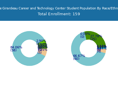 Cape Girardeau Career and Technology Center 2025 Student Population by Gender and Race chart