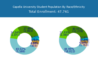 Capella University 2025 Student Population by Gender and Race chart