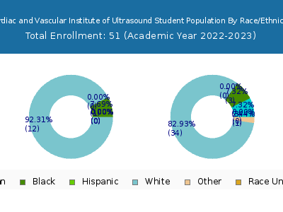Cardiac and Vascular Institute of Ultrasound 2023 Student Population by Gender and Race chart