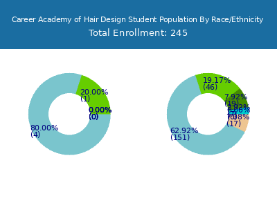 Career Academy of Hair Design 2025 Student Population by Gender and Race chart