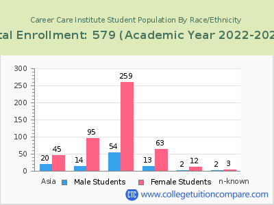 Career Care Institute 2023 Student Population by Gender and Race chart
