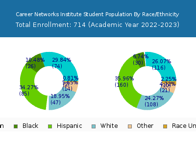 Career Networks Institute 2023 Student Population by Gender and Race chart