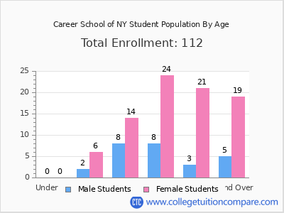 Career School of NY 2024 Student Population by Age chart