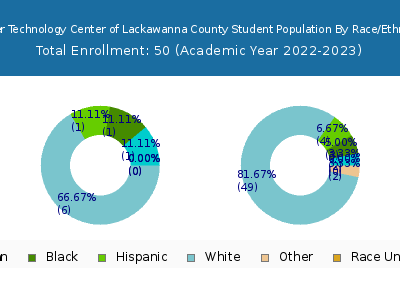 Career Technology Center of Lackawanna County 2023 Student Population by Gender and Race chart