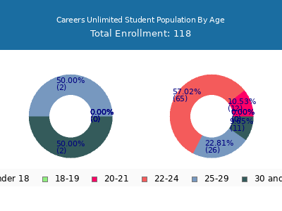 Careers Unlimited 2024 Student Population Age Diversity Pie chart