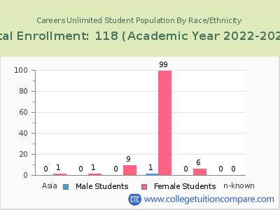 Careers Unlimited 2023 Student Population by Gender and Race chart