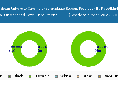 Caribbean University-Carolina 2023 Undergraduate Enrollment by Gender and Race chart