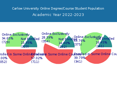 Carlow University 2023 Online Student Population chart