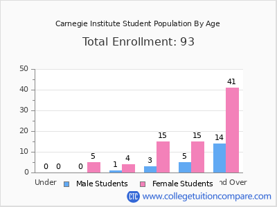 Carnegie Institute 2024 Student Population by Age chart