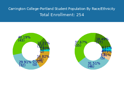 Carrington College-Portland 2025 Student Population by Gender and Race chart
