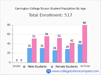 Carrington College-Tucson 2024 Student Population by Age chart