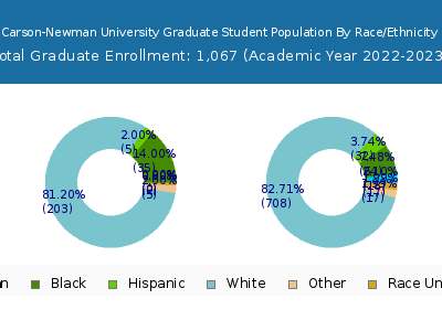 Carson-Newman University 2023 Graduate Enrollment by Gender and Race chart