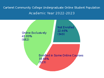 Carteret Community College 2023 Online Student Population chart