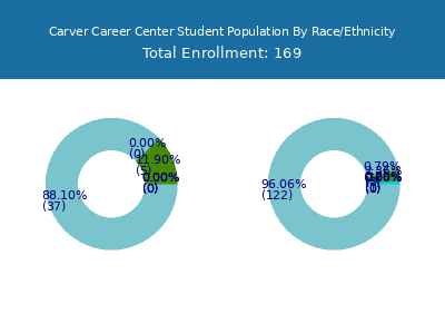 Carver Career Center 2025 Student Population by Gender and Race chart