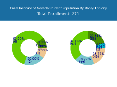 Casal Institute of Nevada 2025 Student Population by Gender and Race chart