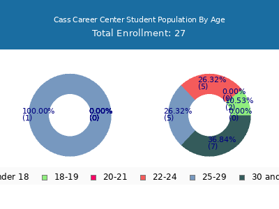 Cass Career Center 2024 Student Population Age Diversity Pie chart