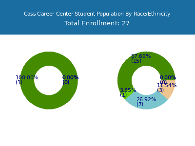 Cass Career Center 2025 Student Population by Gender and Race chart
