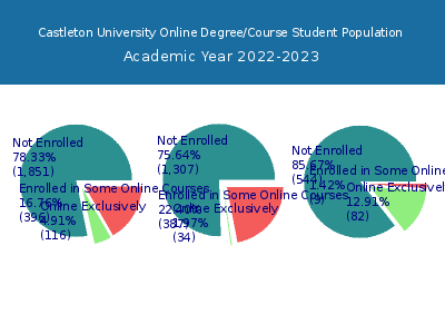 Castleton University 2023 Online Student Population chart