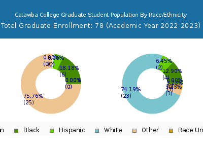 Catawba College 2023 Graduate Enrollment by Gender and Race chart
