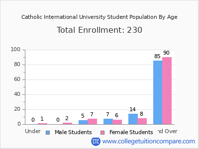 Catholic International University 2025 Student Population by Age chart