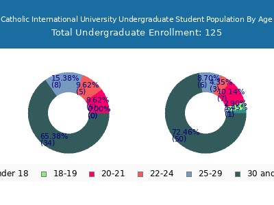 Catholic International University 2025 Undergraduate Enrollment Age Diversity Pie chart