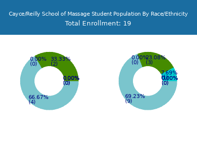 Cayce/Reilly School of Massage 2025 Student Population by Gender and Race chart
