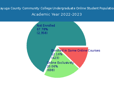 Cayuga County Community College 2023 Online Student Population chart