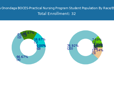 Cayuga Onondaga BOCES-Practical Nursing Program 2025 Student Population by Gender and Race chart