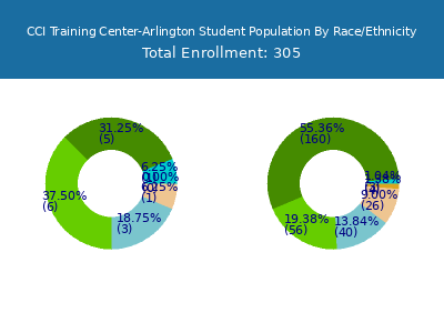 CCI Training Center-Arlington 2025 Student Population by Gender and Race chart