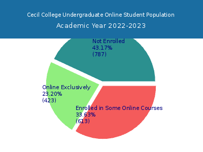 Cecil College 2023 Online Student Population chart