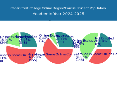 Cedar Crest College 2025 Online Student Population chart