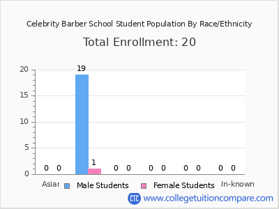 Celebrity Barber School 2025 Student Population by Gender and Race chart