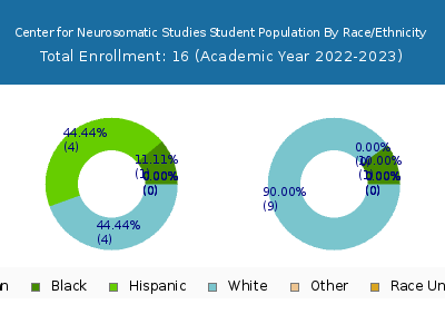 Center for Neurosomatic Studies 2023 Student Population by Gender and Race chart