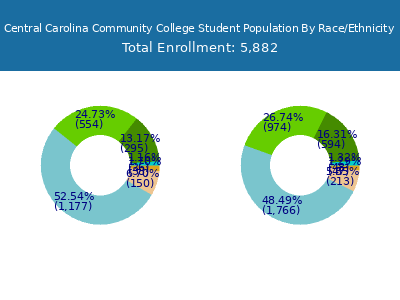 Central Carolina Community College 2025 Student Population by Gender and Race chart