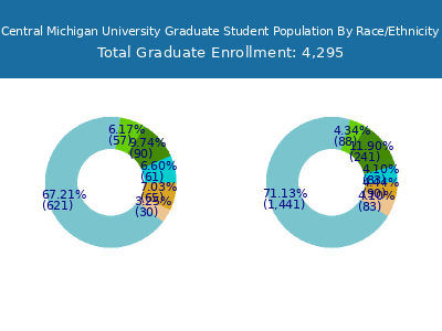 Central Michigan University 2025 Graduate Enrollment by Gender and Race chart