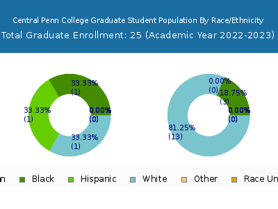 Central Penn College 2023 Graduate Enrollment by Gender and Race chart