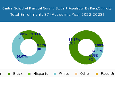 Central School of Practical Nursing 2023 Student Population by Gender and Race chart