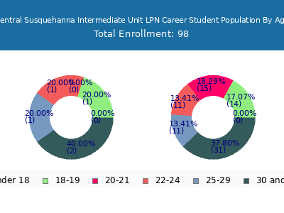 Central Susquehanna Intermediate Unit LPN Career 2024 Student Population Age Diversity Pie chart