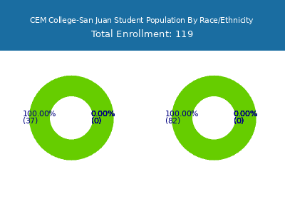 CEM College-San Juan 2025 Student Population by Gender and Race chart