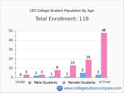 CES College 2024 Student Population by Age chart